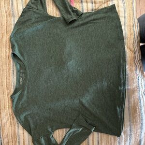 Beyond Yoga Heathered green oversize Long Sleeve crop Top